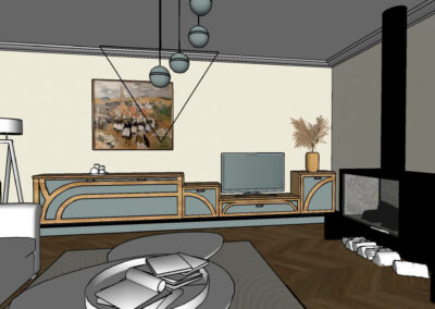 dessin 3d meuble tv design