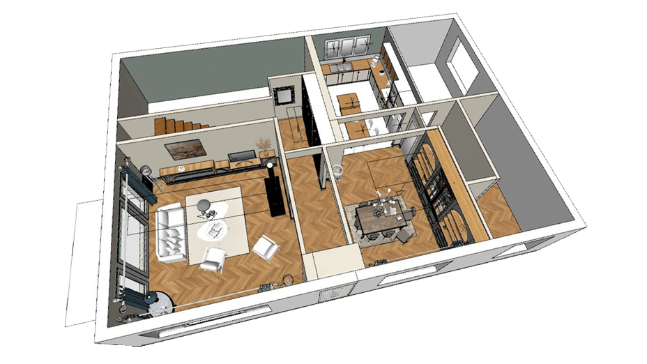 Plan 3D des pièces d'une maison Plan 3D des pièces d'une maison