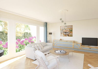 rendu 3d sejour villa touquet