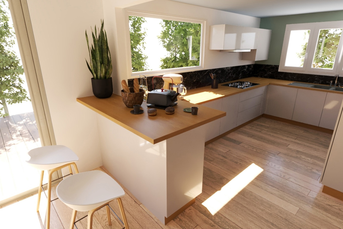 visualisation realiste 3d amenagement cuisine ouverte 1200